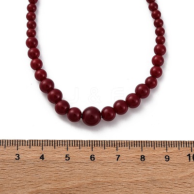 Natural Rhodochrosite & Shell Pearl Round Graduated Beaded Necklaces NJEW-U026-25G-1