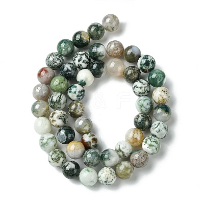 Natural Agate Round Gemstone Beads Strands X-G-R255-8mm-1