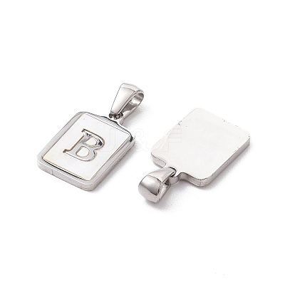 304 Stainless Steel Pave Shell Pendants STAS-G327-01P-B-1