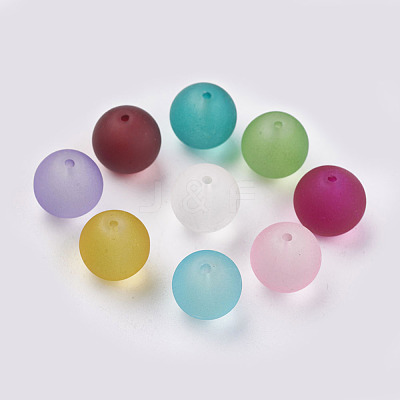 Frosted Glass Beads X-GGB12MMY-DKM-1