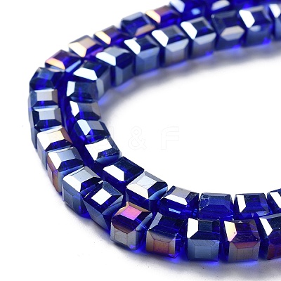 Electroplate Glass Beads Strands EGLA-R030-6x6mm-10-1