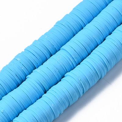 Flat Round Handmade Polymer Clay Beads CLAY-R067-10mm-36-1