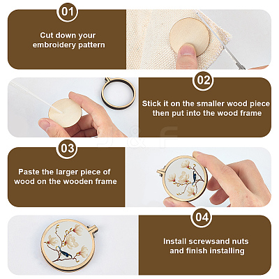 10Pcs 5 Styles Wood Embroidery Hoop DIY-CP0012-43B-1