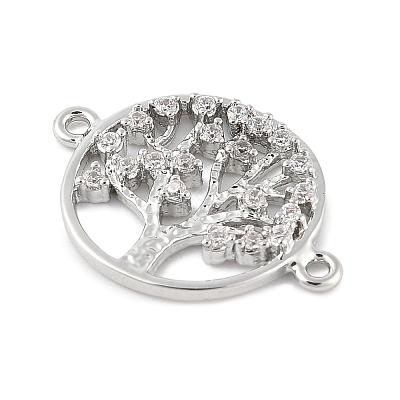 Brass Micro Pave Grade AAA Cubic Zirconia Links ZIRC-G090-95P-NR-1