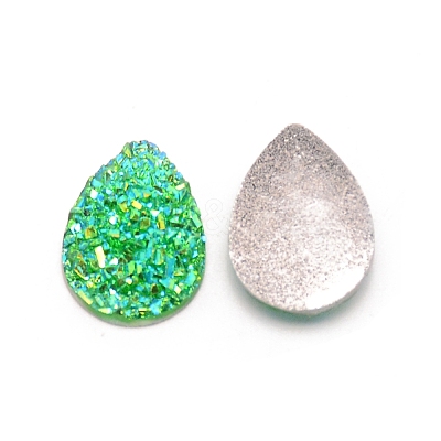 Druzy Resin Cabochons RESI-WH0026-01A-1