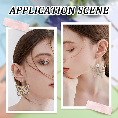 DIY Hollow Butterfly Dangle Earrings Making Kit DIY-SC0024-05-1