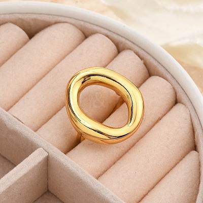 Brass Open Cuff Rings for Women RJEW-F171-01G-02-1
