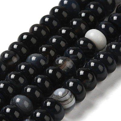 Natural Black Agate Beads Strands G-H295-C03-06-1