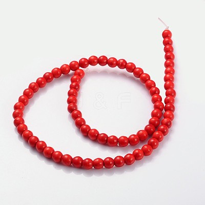 Synthetical Howlite Beads Strands X-G609-6mm-1