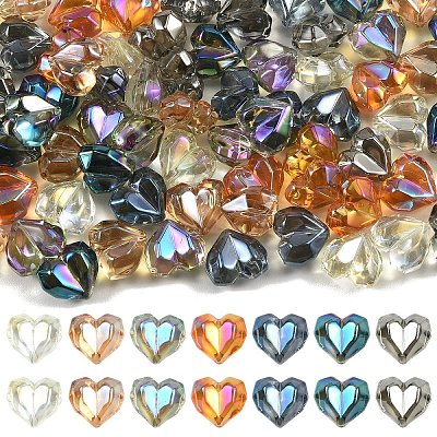 70Pcs 7 Colors Electroplate Transparent Glass Beads EGLA-YW0005-71-1