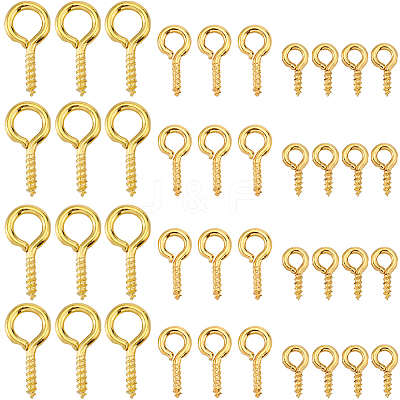 600Pcs 3 Size Iron Screw Eye Pin Peg Bails IFIN-SP0001-05G-1
