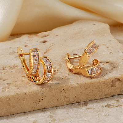 Chic Twisted Geometric Brass Hoop Earrings UU5614-2-1