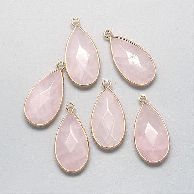 Natural Rose Quartz Pendants G-S221-14G-1