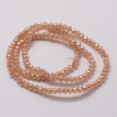 Electroplate Glass Bead Strands GLAA-K016-2x3mm-09PL-1