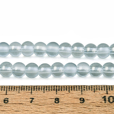 Frosted Transparent Glass Bead Strands GLAA-P065-6mm-10-1