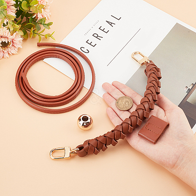 PU Imitation Leather Braided Bag Handles and Purse Drawstring FIND-WR0009-12-1