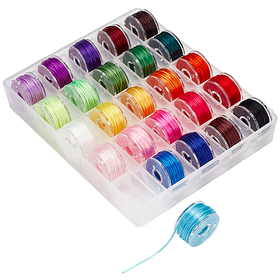 25 Rolls 25 Colors Flat Elastic Crystal String EW-WH0013-29-1