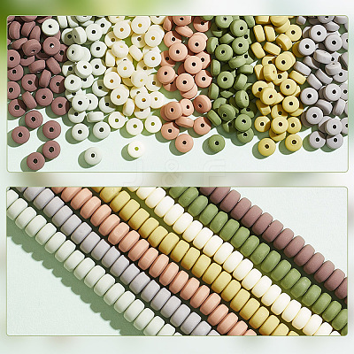 7 Strands 7 Colors Handmade Polymer Clay Beads Strands CLAY-AR0001-34-1