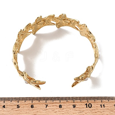 Hammered 304 Stainless Steel Cuff Bangles BJEW-D384-01G-1