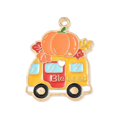 Thanksgiving Day Alloy Enamel Pendants ENAM-I076-01G-12-1