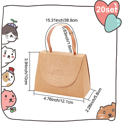 Foldable Kraft Paper Candy Gift Box CON-WH0094-24B-1