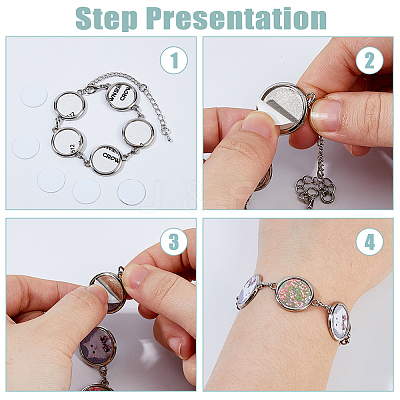 4 Sets Sublimation Blank Alloy Bracelet Making BJEW-FH0001-10C-1