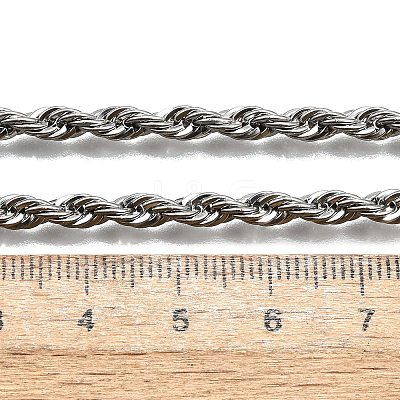 Tarnish Resistant Trendy Men's 304 Stainless Steel Rope Chain Necklaces NJEW-M072-D-02-1