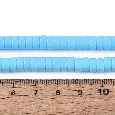 Opaque Solid Color Glass Beads Strands GLAA-N026-3x6mm-15-1