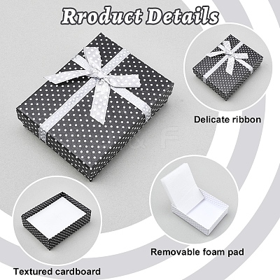 12Pcs 2 Colors Cardboard Paper Jewelry Set Boxes CBOX-FS0001-03-1