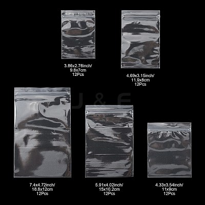60Pcs 5 Styles Polypropylene Zip Top Bags OPP-FS0001-21-1