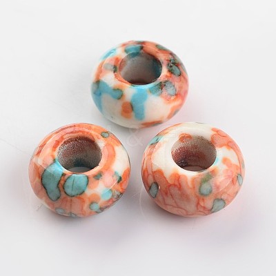 Dyed Rondelle Natural Ocean White Jade Beads G-D782-M-1