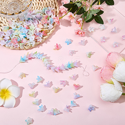 140Pcs Resin Bead Caps RESI-SC0006-87-1