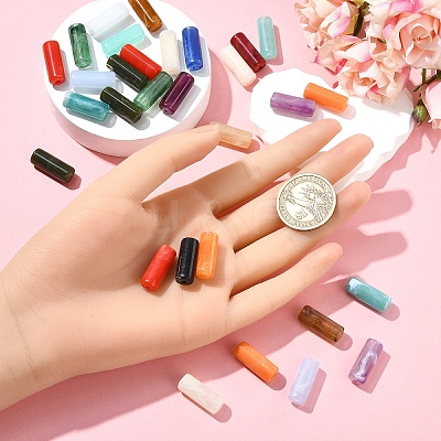 30Pcs 3 Colors Column Imitation Gemstone Acrylic Beads OACR-YW0002-52A-1
