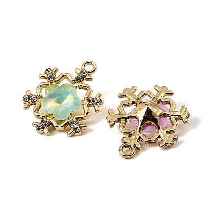 UV Plating Alloy Glass Pendants FIND-K032-02G-1