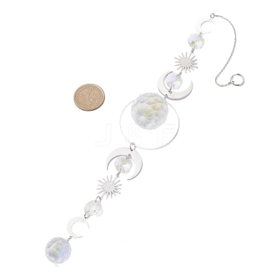 Glass Teardrop Window Hanging Suncatchers HJEW-JM04515-02-1