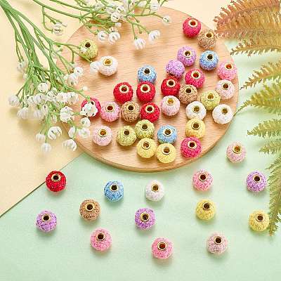 50Pcs 10 Colors Polyester European Beads FIND-SZ0019-29-1