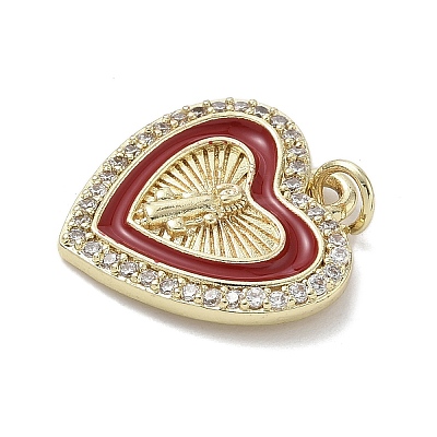 Brass Micro Pave Cubic Zirconia Pendants KK-K368-15G-1