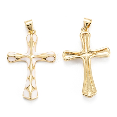 Brass Enamel Pendants KK-M220-06G-E-1