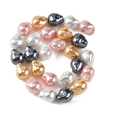 Electroplated Glass Beads Strands GLAA-Z013-01A-03-1
