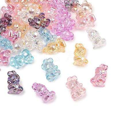 40Pcs 8 Colors Transparent Acrylic Pendants MACR-FP0001-14-1
