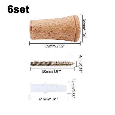 Wooden Hook Hanger AJEW-WH0189-45-1