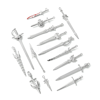 15Pcs 15 Styles Alloy Pendants FIND-YW0004-81-1