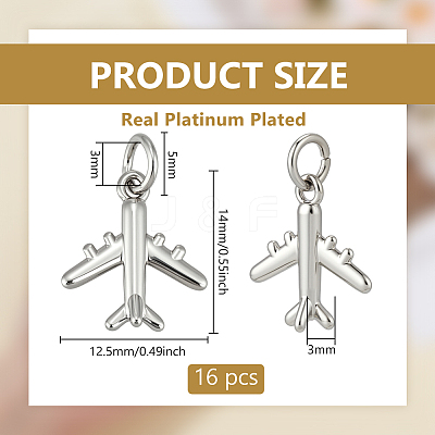 16Pcs Brass Charms ZIRC-BC0001-28P-1