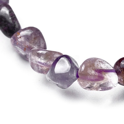 Natural Auralite Bead Stretch Bracelets BJEW-K213-63-1