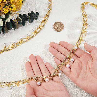 1 Yard Brass Rhinestone Cup Chains CHC-WH0002-04G-1