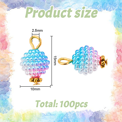100Pcs Imitation Pearl Acrylic Pendants FIND-AR0004-61-1