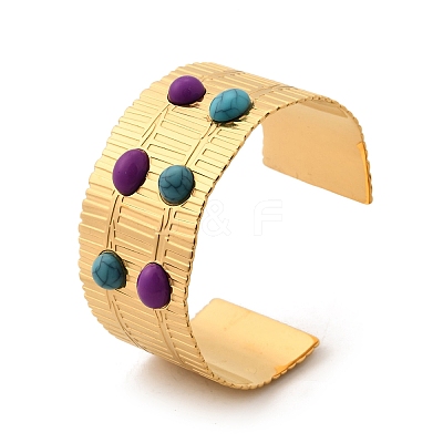 304 Stainless Steel Cuff Bangles for Women BJEW-Z109-05G-1