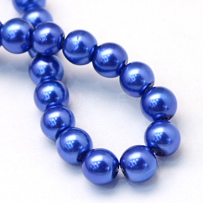 Baking Paint Pearlized Glass Pearl Round Bead Strands HY-Q003-6mm-28-1