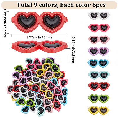 54Pcs 9 Colors Opaque Resin Cabochons RESI-SC0006-74-1