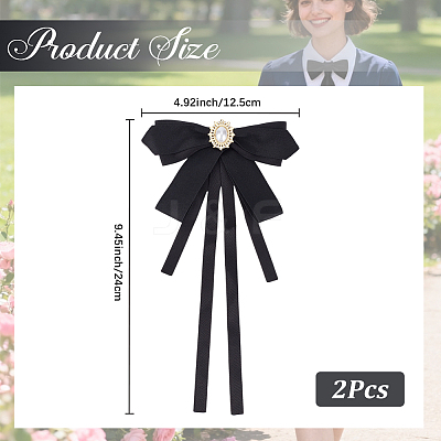 2Pcs Polyester Bowknot Pins JEWB-CN0001-11-1